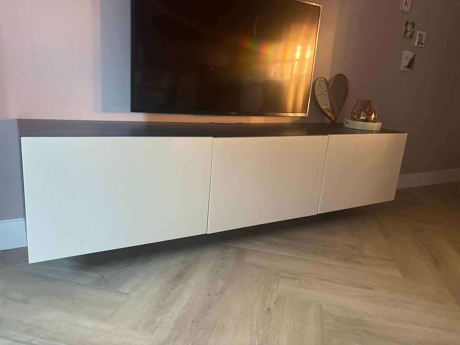IKEA Besta TV meubel - Zwart/Wit, Ophalen, Gebruikt, 150 tot 200 cm, Minder dan 100 cm