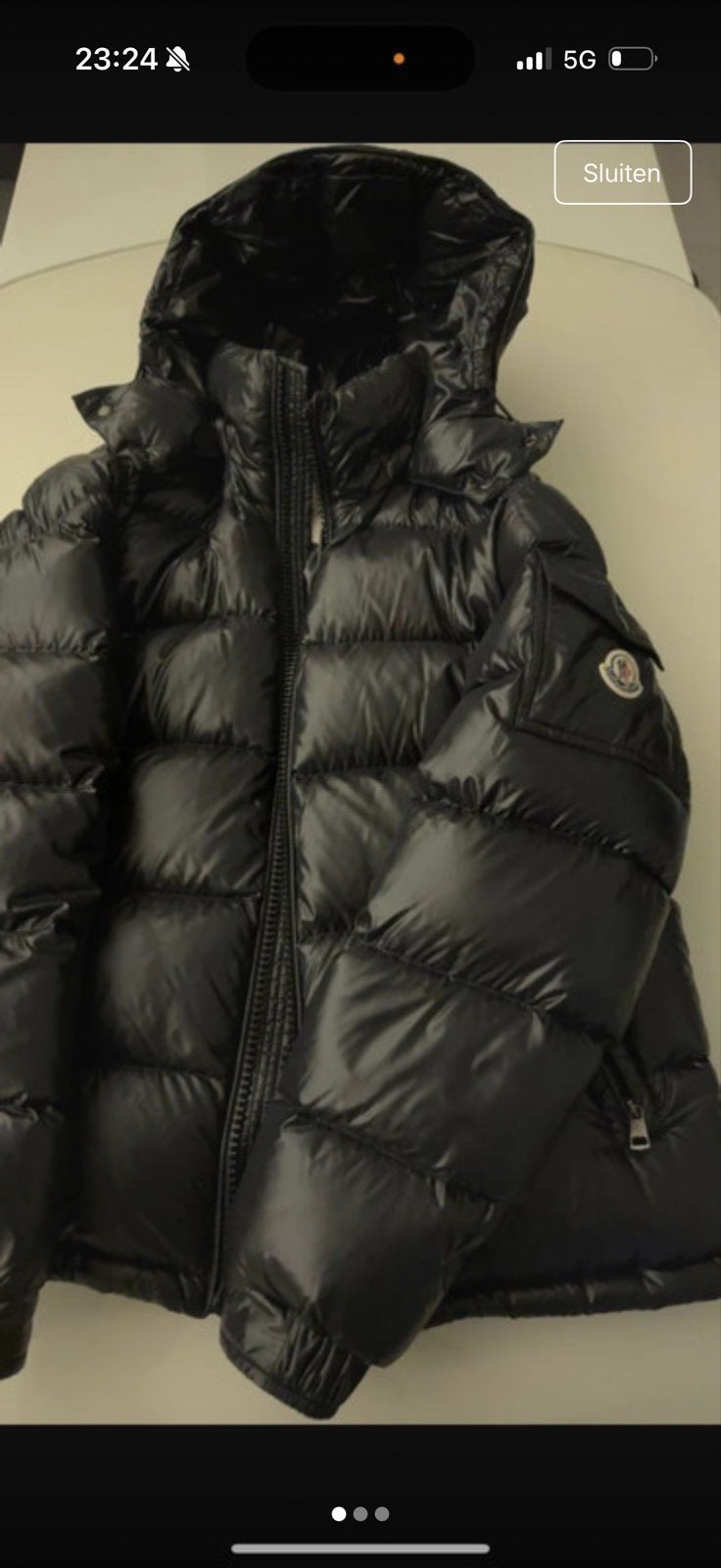 Moncler Maya Puffer Jacket Zwart - Maat 48/50 (M), Ophalen of Verzenden, Zo goed als nieuw, Maat 48/50 (M), Zwart