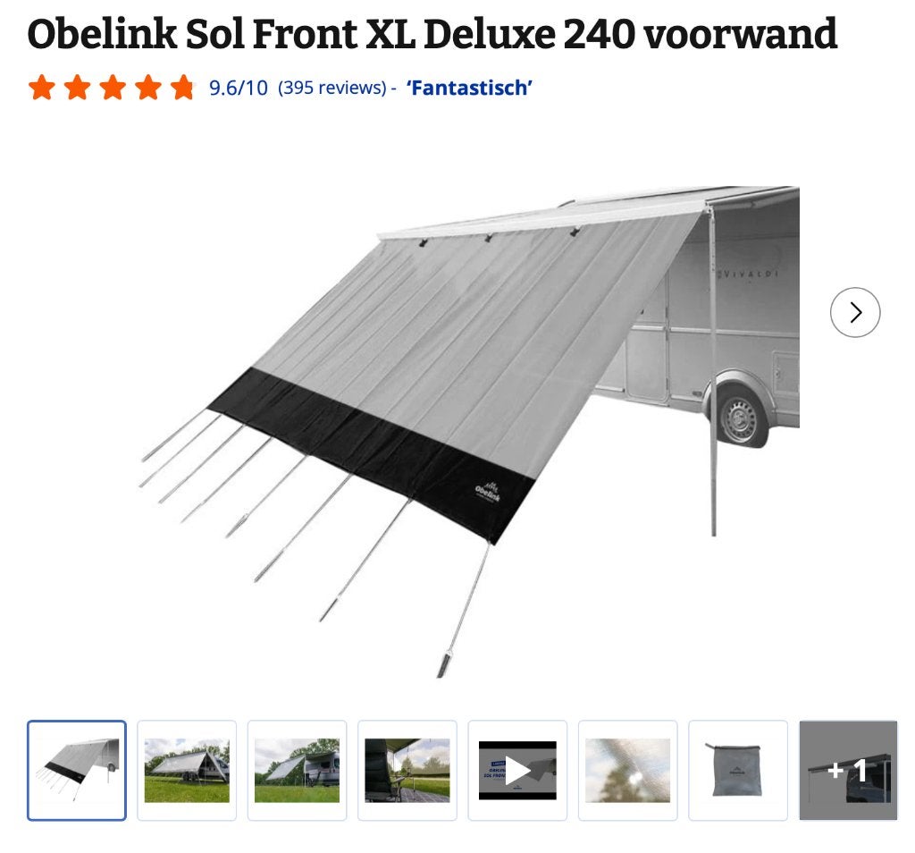 Sol front voor Thule luifel 240 cm, Verzenden, Nieuw
