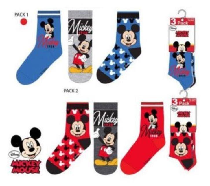 Mickey Mouse Sokken - 3 paar - Maat 23/26 - 31/34 - Disney, Disney, Nieuw, Ophalen of Verzenden, Jongen