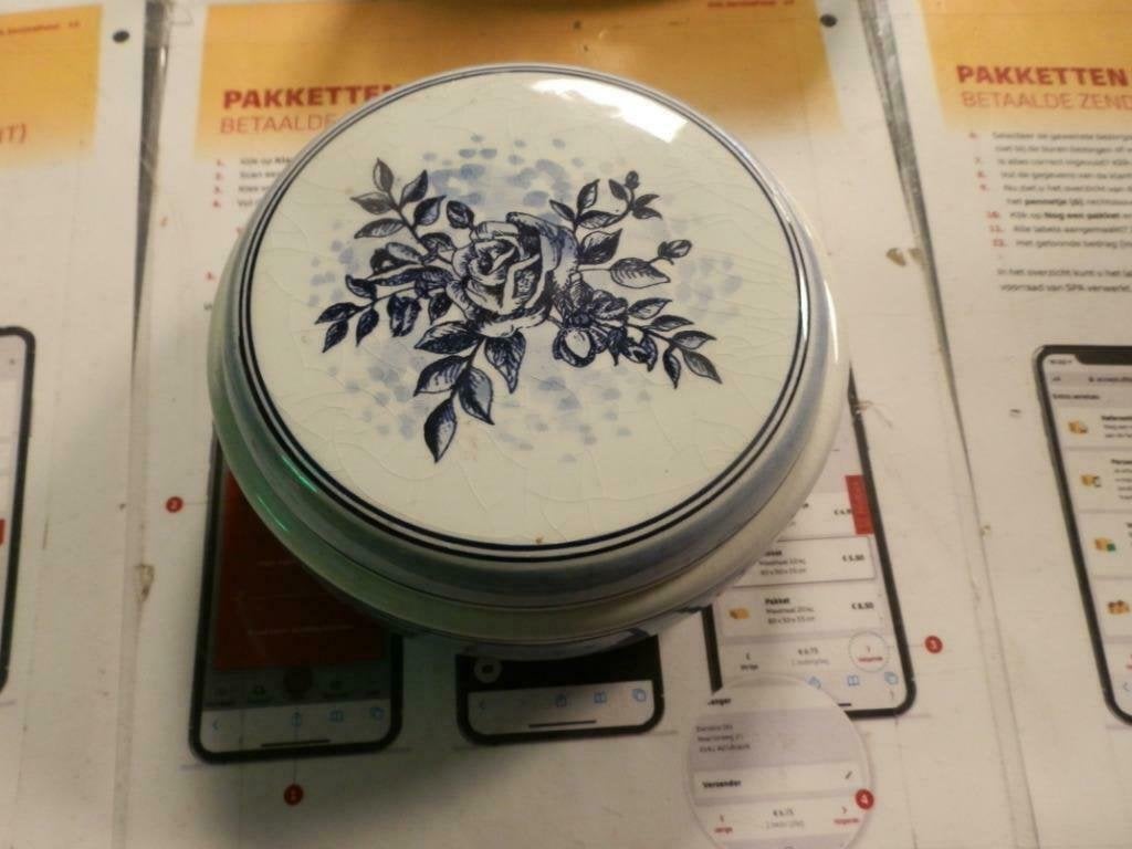 Delfts Blauw Handgeschilderd DB542 schaal met deksel, Antiek en Kunst, Ophalen of Verzenden
