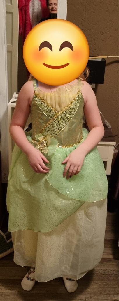 Disney Tiana Prinsessenjurk, Ophalen of Verzenden, Gebruikt, 122 t/m 128, Meisje