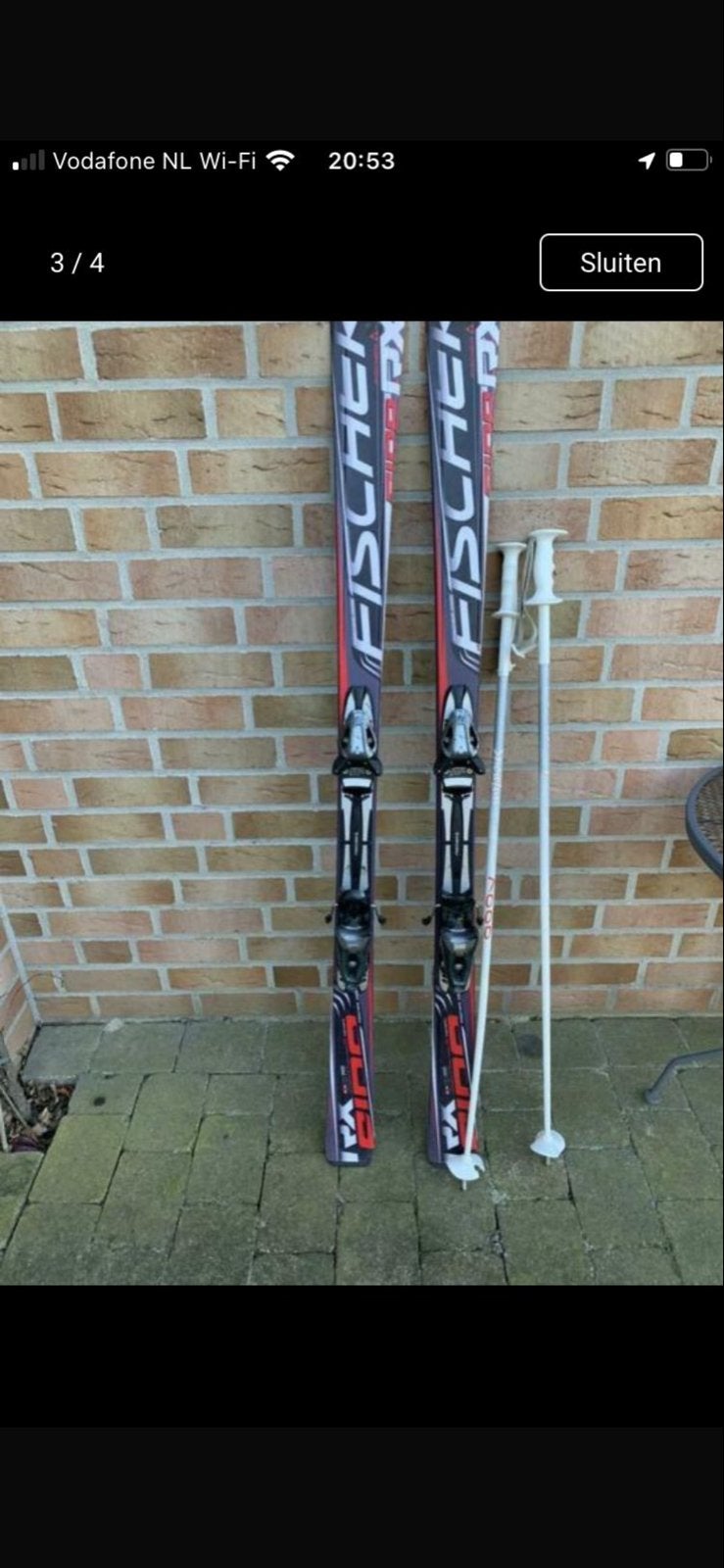 Fischer Ski's met stokken - Gebruikt, 160 tot 180 cm, Ophalen of Verzenden, Skiën, Ski's