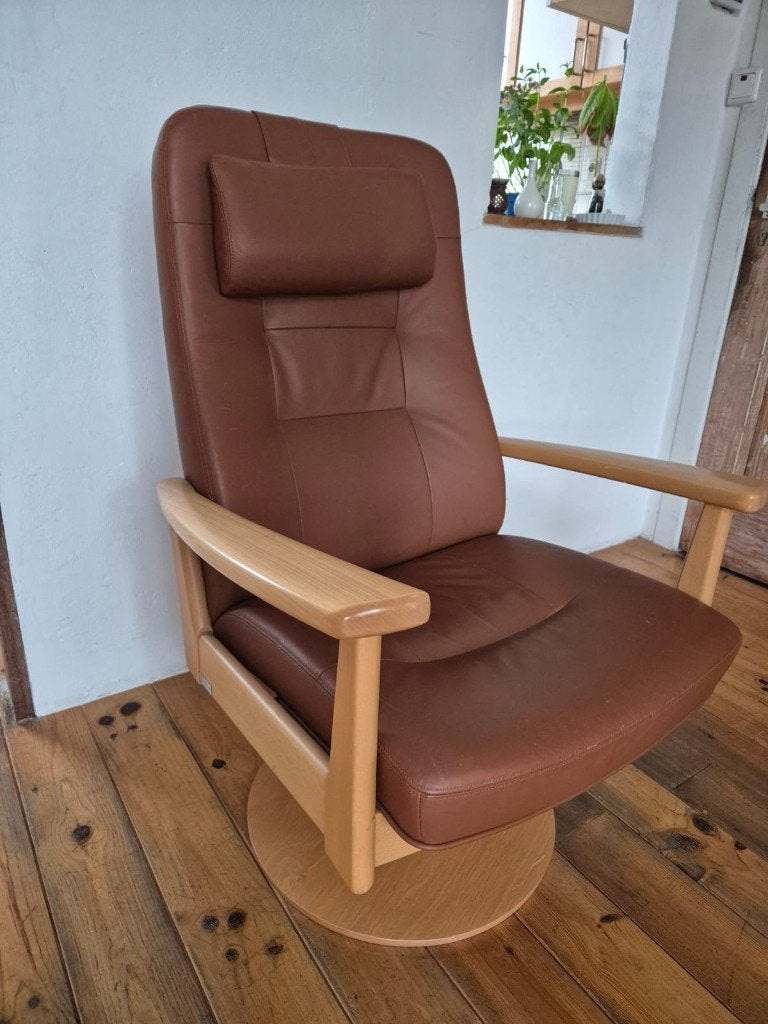 Farstrup DK luxe stoel, Huis en Inrichting, Ophalen, Bruin, Hout, Zo goed als nieuw