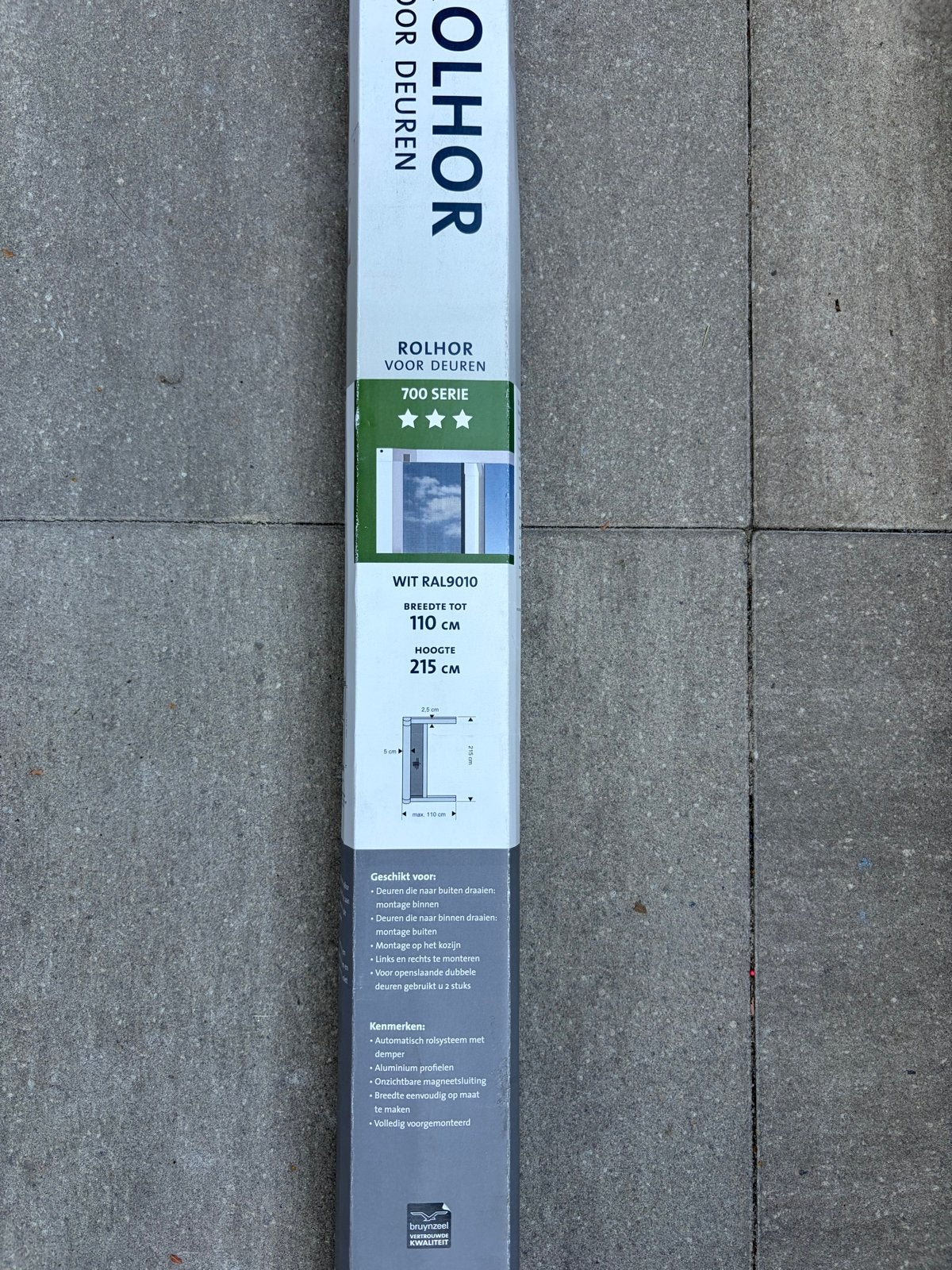 Bruynzeel Rolhordeur 700 Serie Wit RAL9010 (Nieuw in doos), Doe-het-zelf en Verbouw, Deuren en Horren, 215 cm of meer, Hordeur