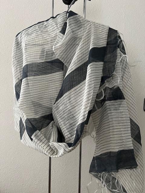 NIEUW SINTESIS sjaal shawl katoen zijde zwart kit, Verzenden, Maat 46/48 (XL) of groter, Sintesis, Zo goed als nieuw