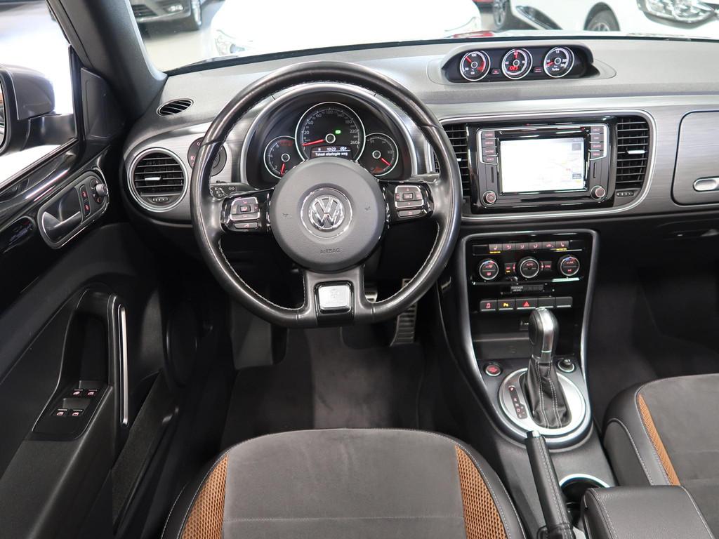 Volkswagen Beetle Cabriolet 1.4 TSI Karmann Automaat Leer/Al, Stof, Gebruikt, 4 stoelen, Zwart