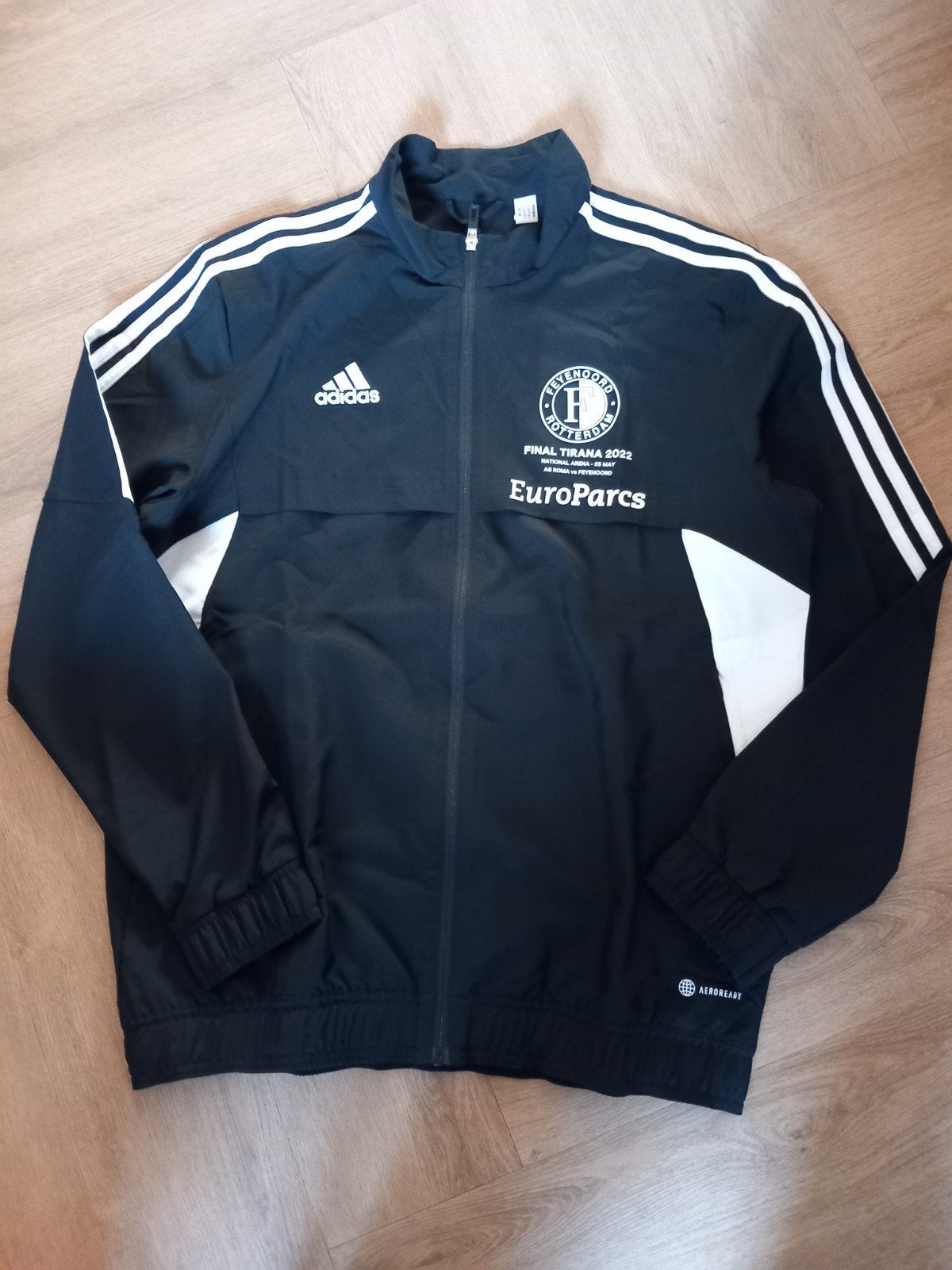 Feyenoord Trainingsjack Conference League Finale 21/22, Kleding | Heren, Ophalen, Maat 48/50 (M), Zwart, Zo goed als nieuw