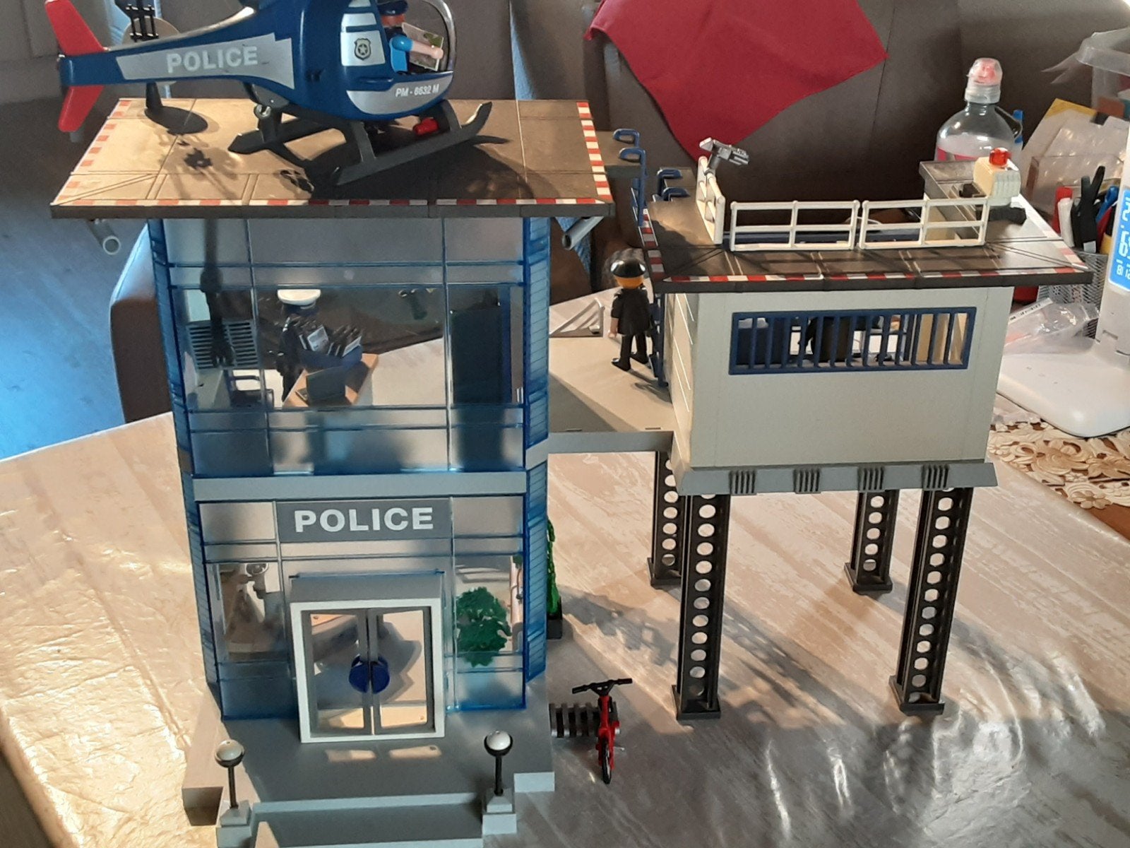 5182 politieburo op poten 4267 helikopter, Gebouw, Complete set, Ophalen of Verzenden, Zo goed als nieuw