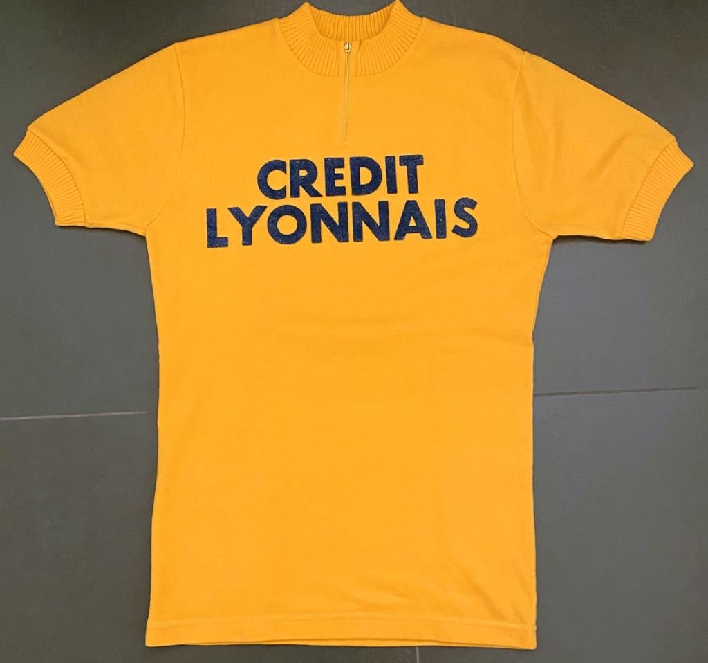 Wollen gele wielertrui CREDIT LYONNAIS, Sport en Fitness, Wielrennen, Ophalen of Verzenden, Overige typen