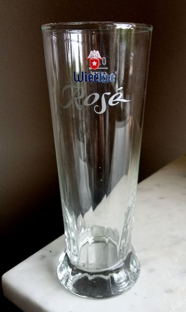 6 Wieckse Rosé Bierglazen 20 cl, Ophalen of Verzenden, Zo goed als nieuw, Glas of Glazen, Overige merken