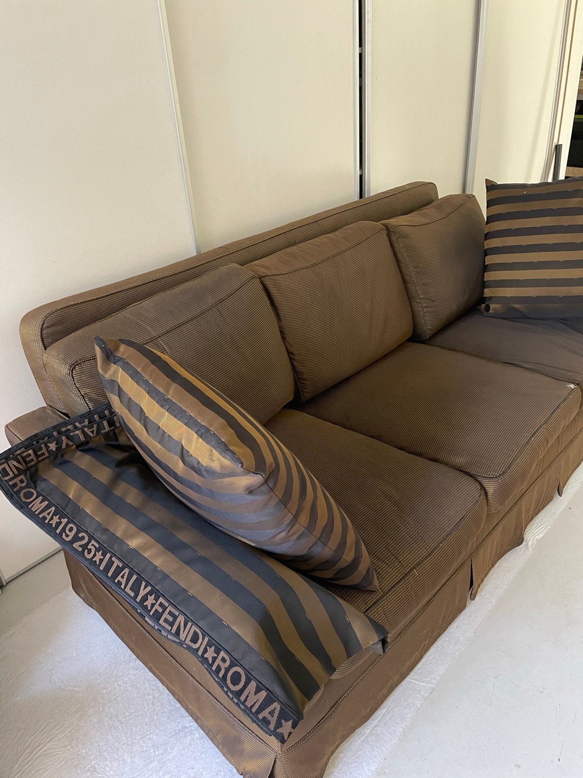 Fendi Casa Italiaanse design bank, Ophalen, Gebruikt, Driepersoons, 75 tot 100 cm