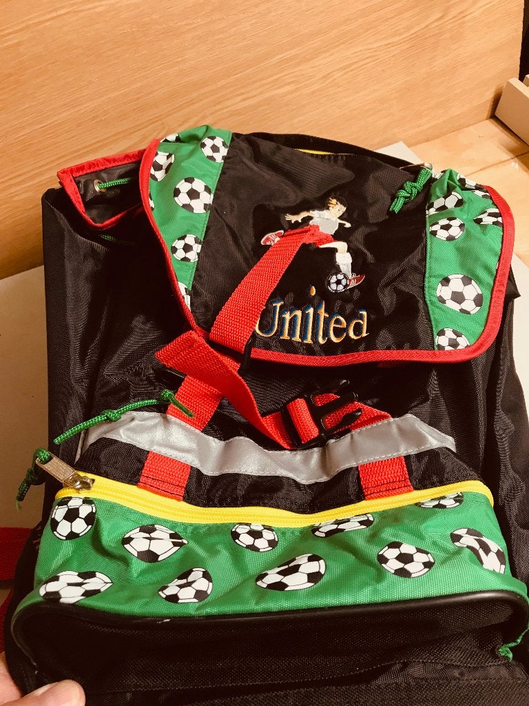 Voetbal Rugzak - Zwart met Groene Details, Meerkleurig, Nieuw, Met opbergvakken, Ophalen of Verzenden