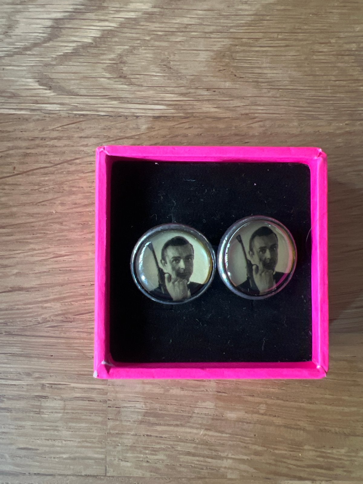 Vintage James Bond Manchetknopen - Sean Connery, Ophalen of Verzenden, Gebruikt, Overige materialen