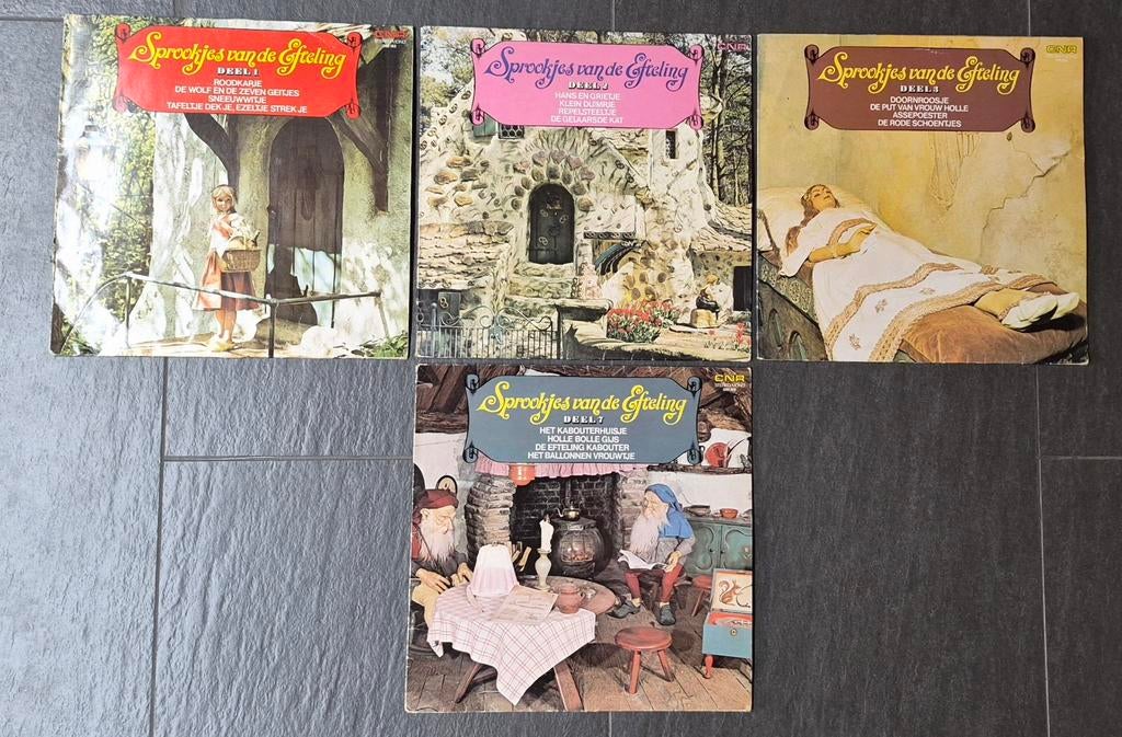 4 Efteling LP's - Deel 1, 2, 3, 7 Sprookjes van de Efteling, Ophalen of Verzenden, Gebruikt, Overige formaten