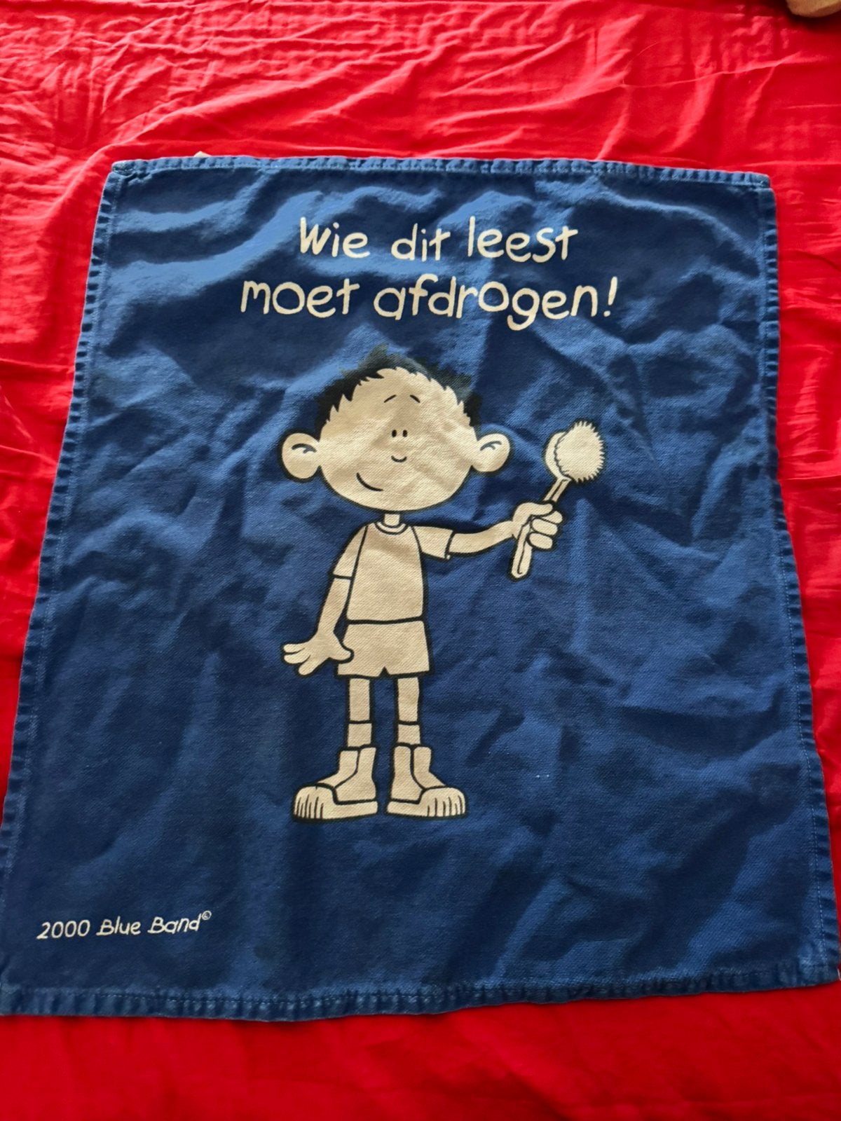Blue band theedoek nostaligia, Gebruikt, Katoen, Blauw, Wasbaar