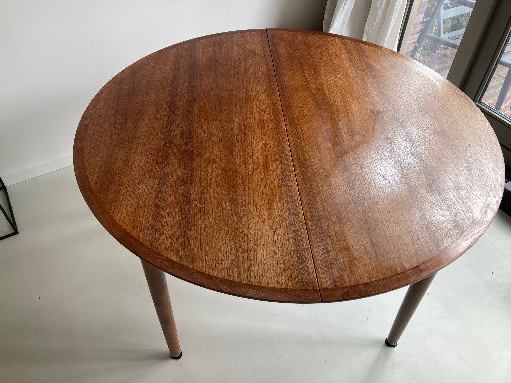 Ronde eettafel vintage midcentury deens, Ophalen, Gebruikt, Rond, Midcentury/ Deens design