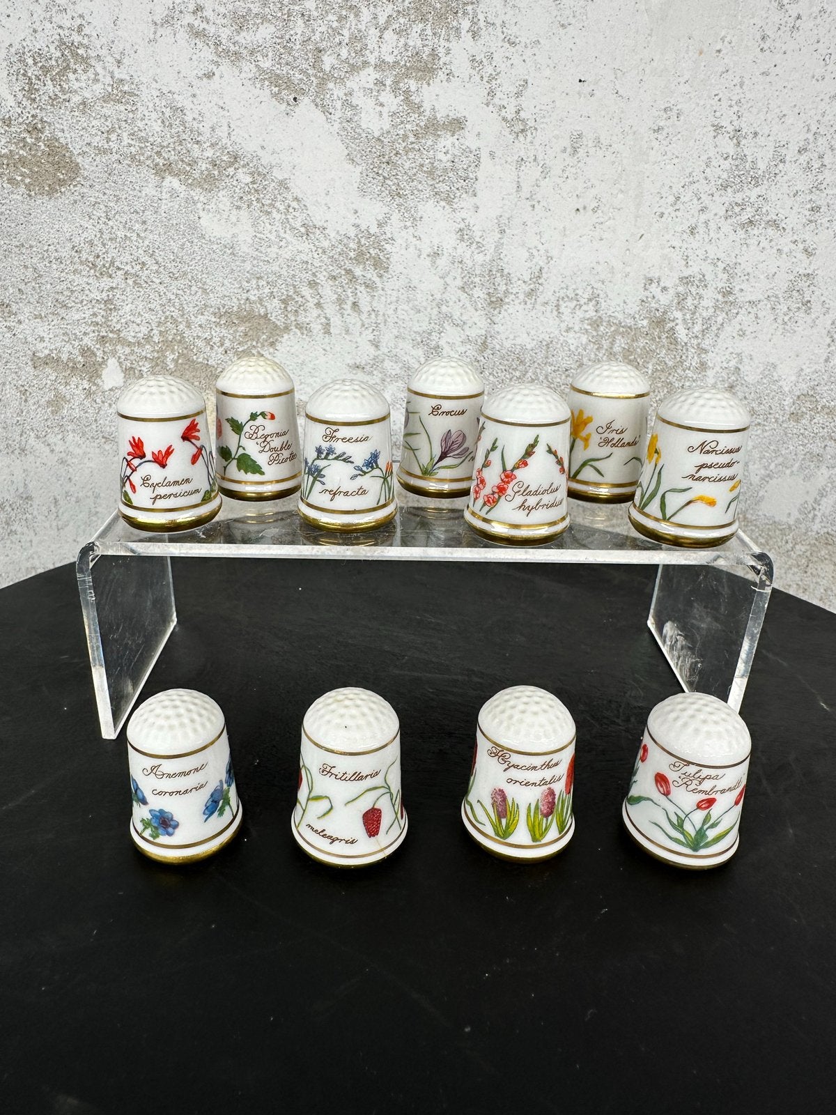 Franklin Porselein Bloemen Vingerhoedjes Set, Ophalen of Verzenden, Zo goed als nieuw, Porselein, Overige typen