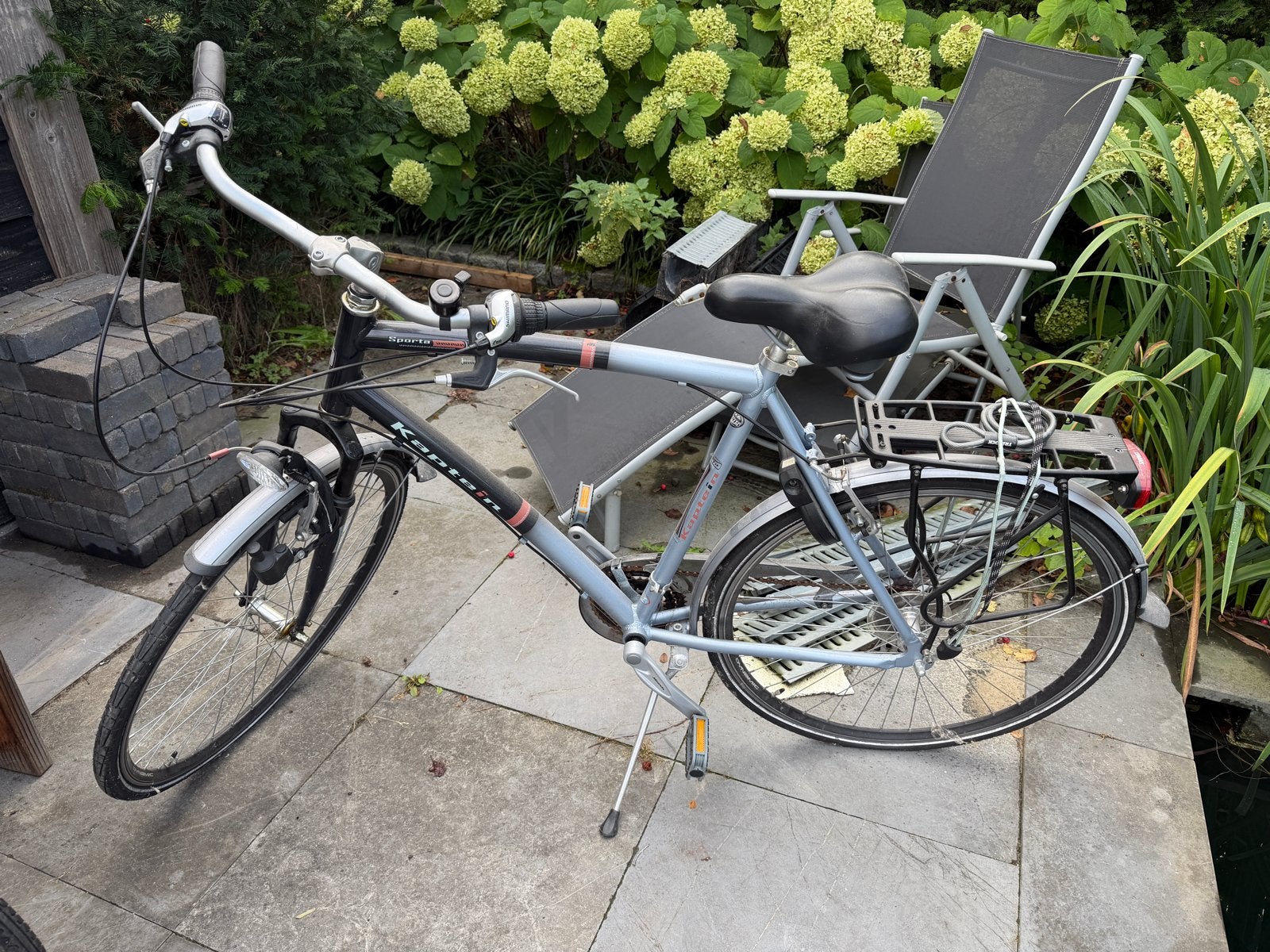 Kaptein herenfiets met verende voorvork en Shimano versnelli, Ophalen, Gebruikt, Overige merken, Versnellingen