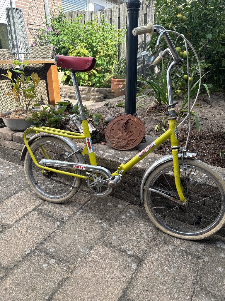 Kinder (vouw) fietsje, Vintage jaren 60/70, opknappertje, Fietsen en Brommers, Fietsen | Kinderfietsjes, Gebruikt, Velgrem, Minder dan 16 inch