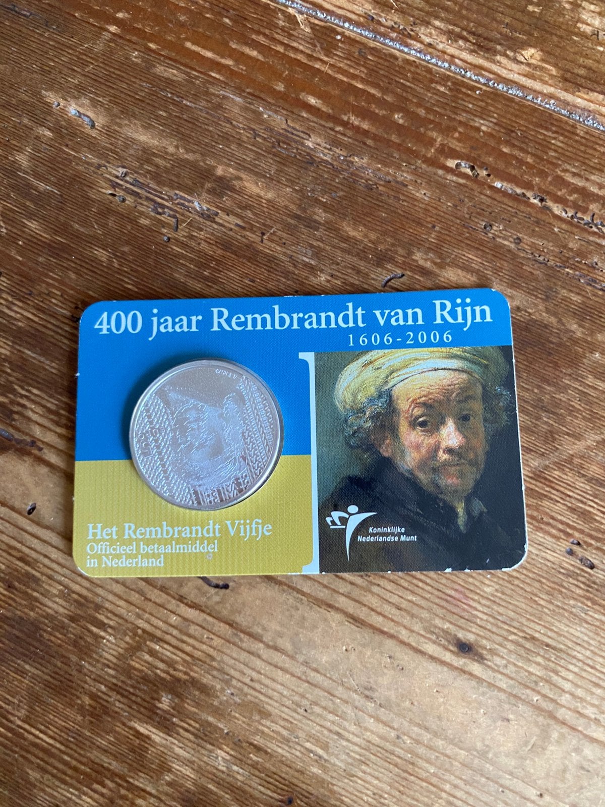400 jaar Rembrandt van Rijn vijfje, Postzegels en Munten, Koningin Beatrix, Zilver, Euro's, Ophalen of Verzenden