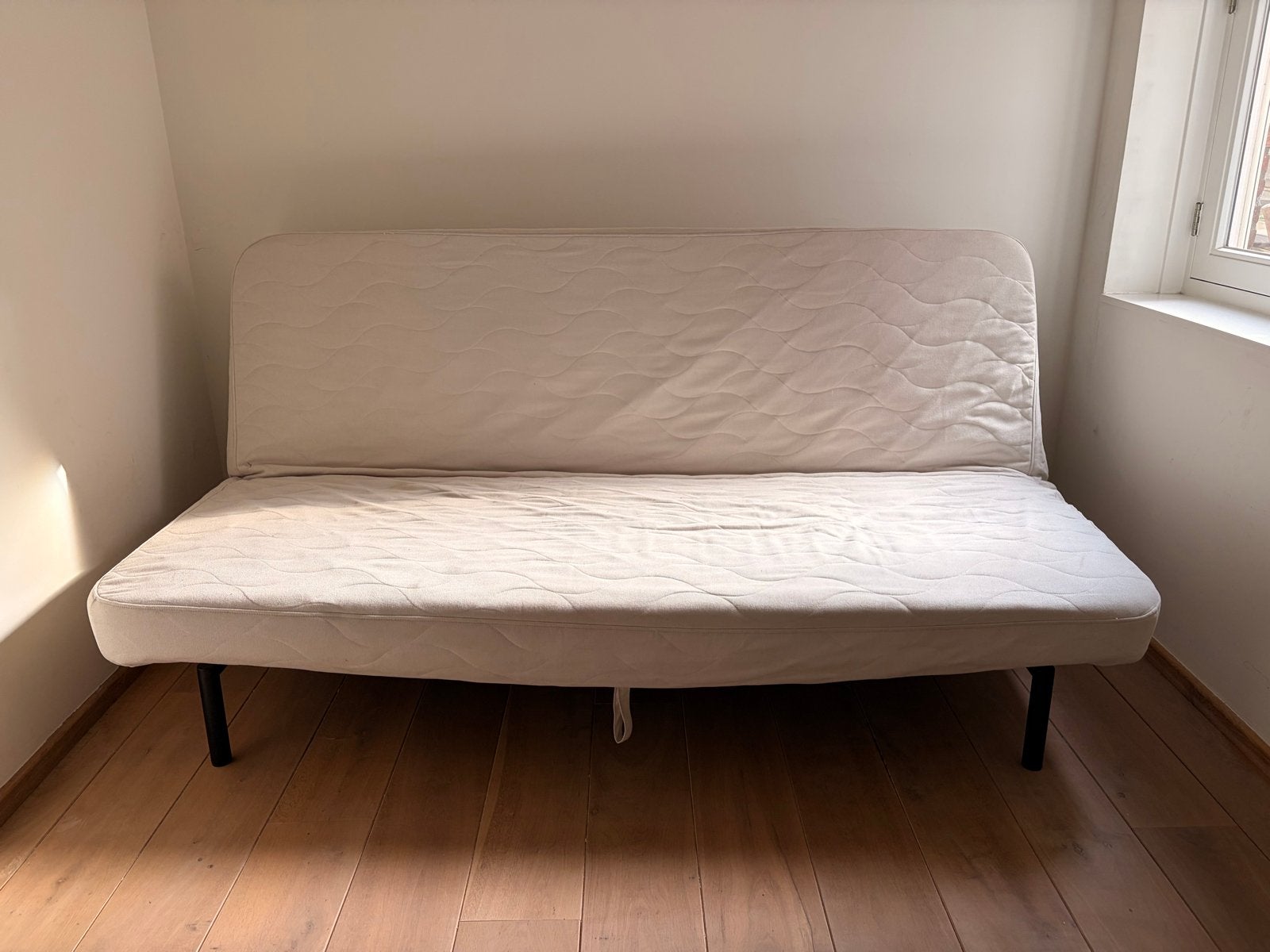 Ikea Nyhamn slaapbank / bedbank, Ophalen, Gebruikt, Beige, Tweepersoons