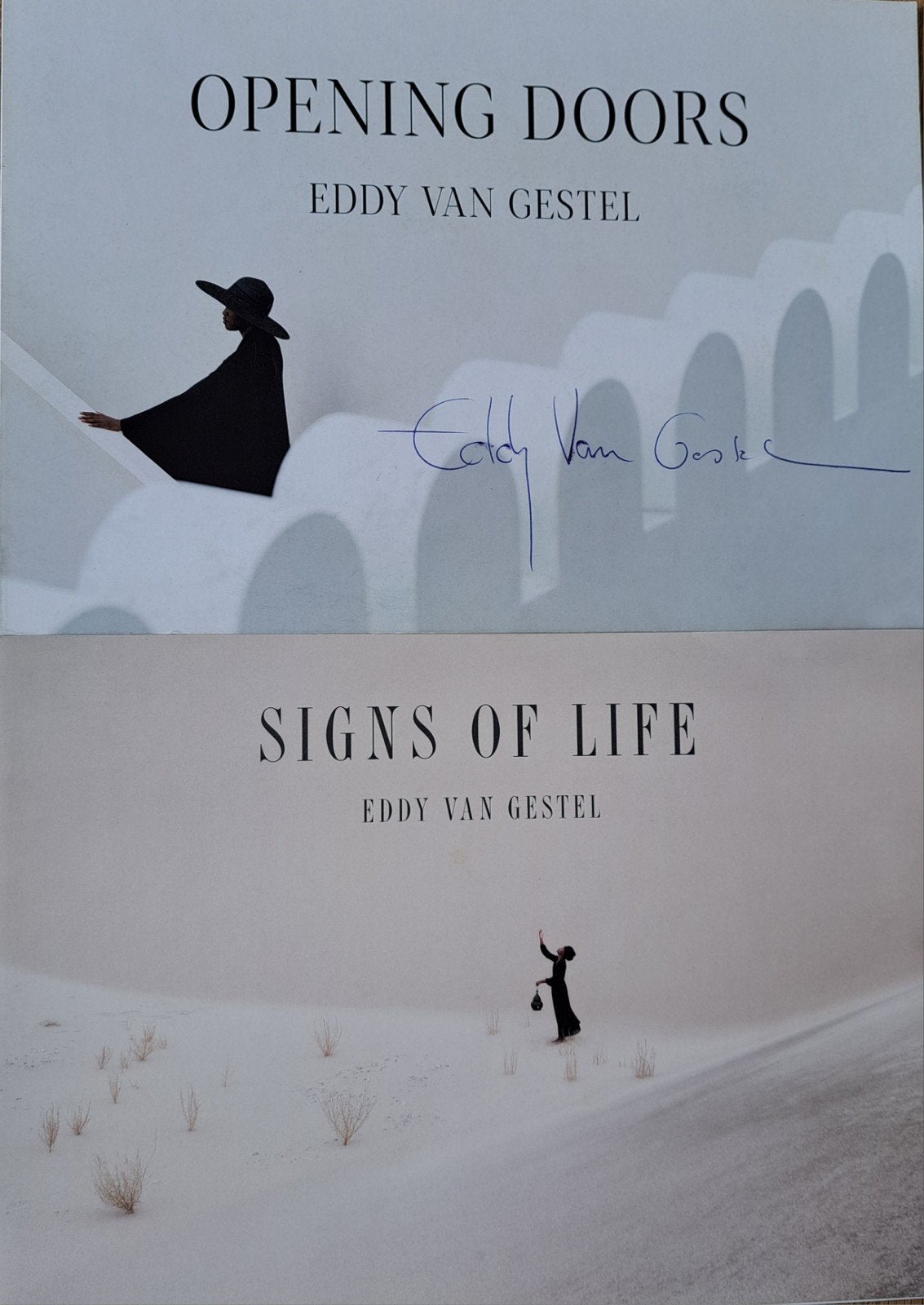 Eddie van Gestel- 2 aanbiedingsfolders, waarvan 1 gesigneerd, Boeken, Ophalen of Verzenden, Zo goed als nieuw, Fotografen