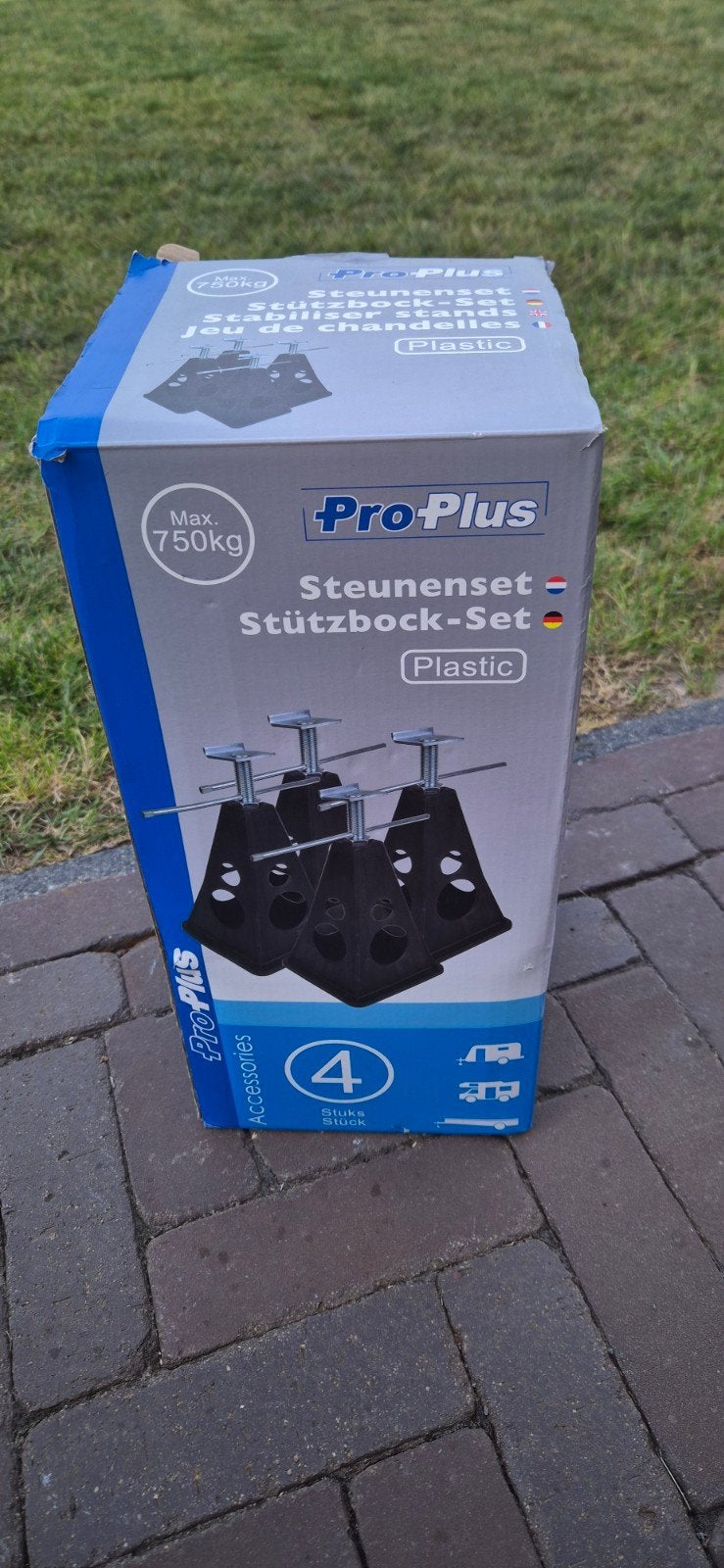 ProPlus Steunenset Stützbock-Set - Max 750kg (4 stuks), Caravans en Kamperen, Caravan accessoires, Ophalen, Nieuw