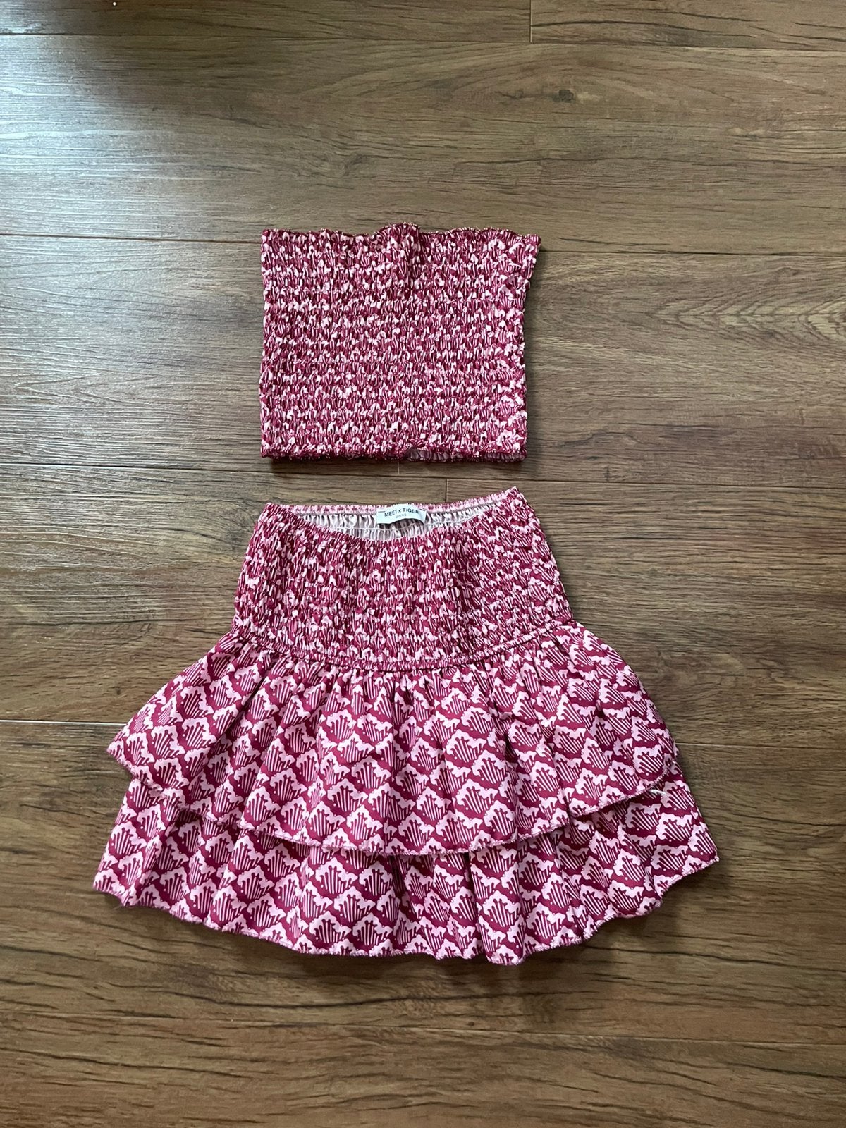 Leuk setje meet me there maat xxs/xs/s rokje met tube top, Paars, Ophalen of Verzenden, Zo goed als nieuw, Maat 34 (XS) of kleiner