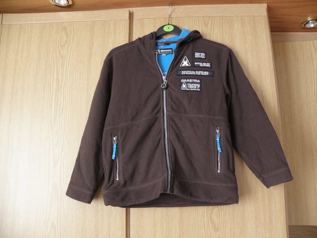 Origineel bruin hoody college fleece vest GAASTRA 140 zgan, Kinderen en Baby's, Kinderkleding | Maat 140, Zo goed als nieuw, Jongen