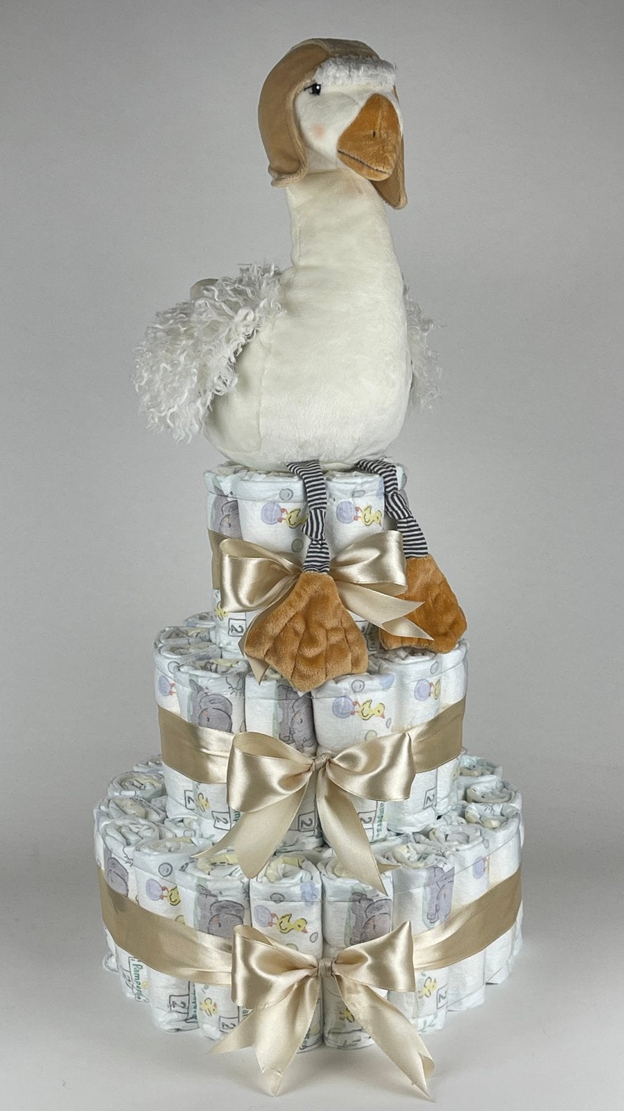 Luiertaart jongen meisje sneeuwgans bbtb beige, Ophalen of Verzenden, Nieuw, Kraamcadeau