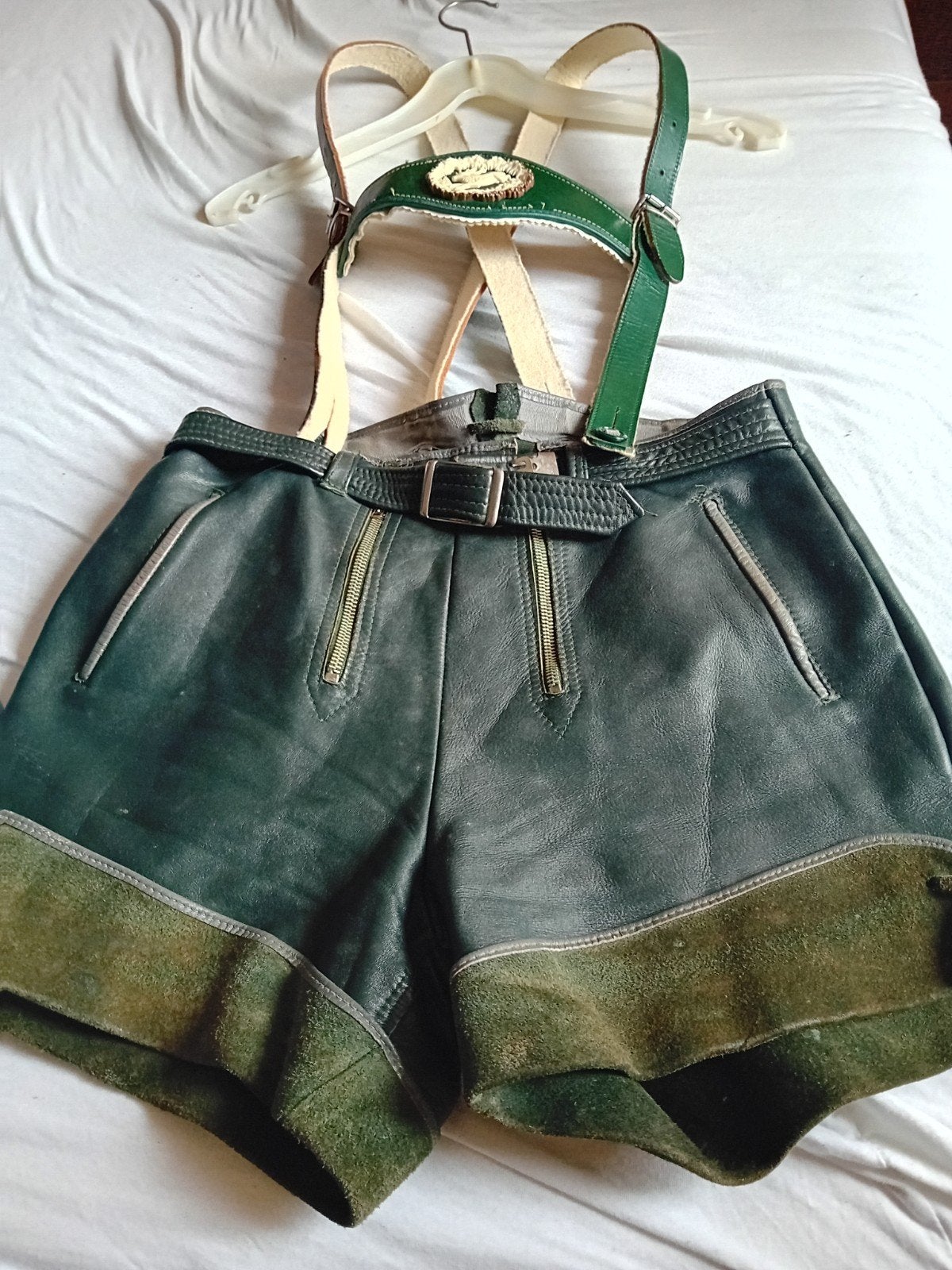 Echte Tiroler Lederhose - Groen, Onbekend, Overige maten, Ophalen of Verzenden, Gedragen