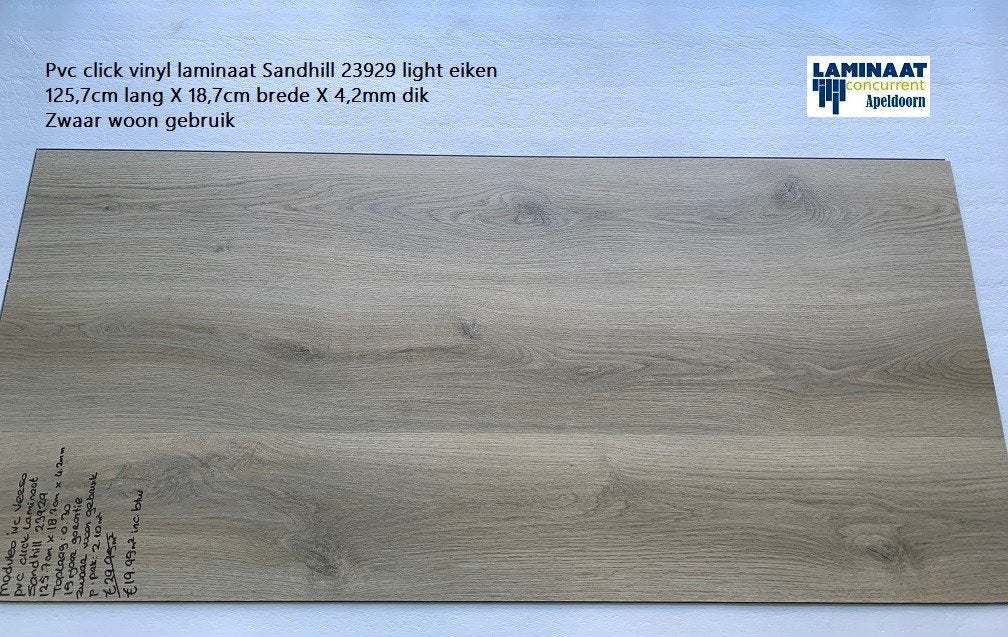 98,70m2 Pvc click Laminaat Sandhill Oak 47pak = €1475, 75 m² of meer, Nieuw, Ophalen of Verzenden, Bruin