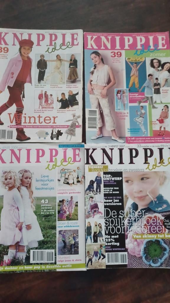 Knippie , 4 stuks, naaien voor kinderen in maat  86 t/m 176, Hobby en Vrije tijd, Kledingpatronen, Ophalen of Verzenden, Zo goed als nieuw
