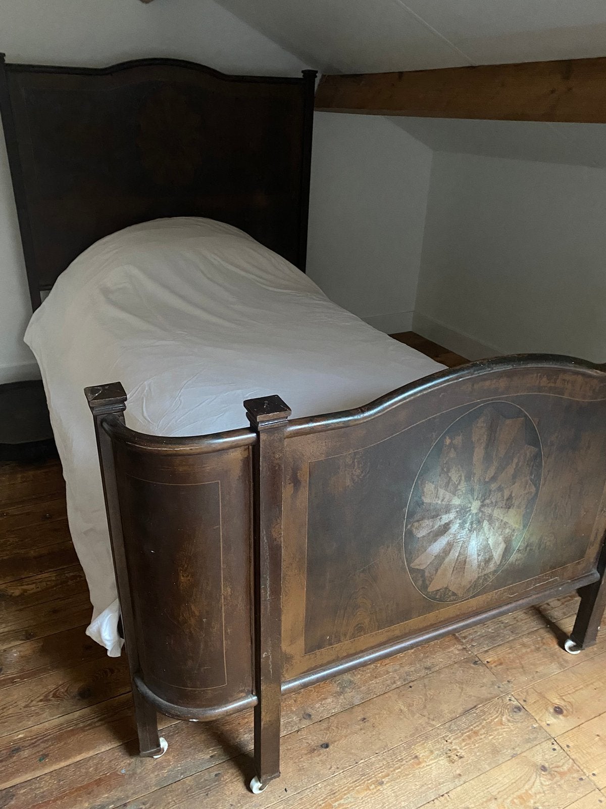 Brocante metalen bed daybed, Ophalen, Twijfelaar, Metaal