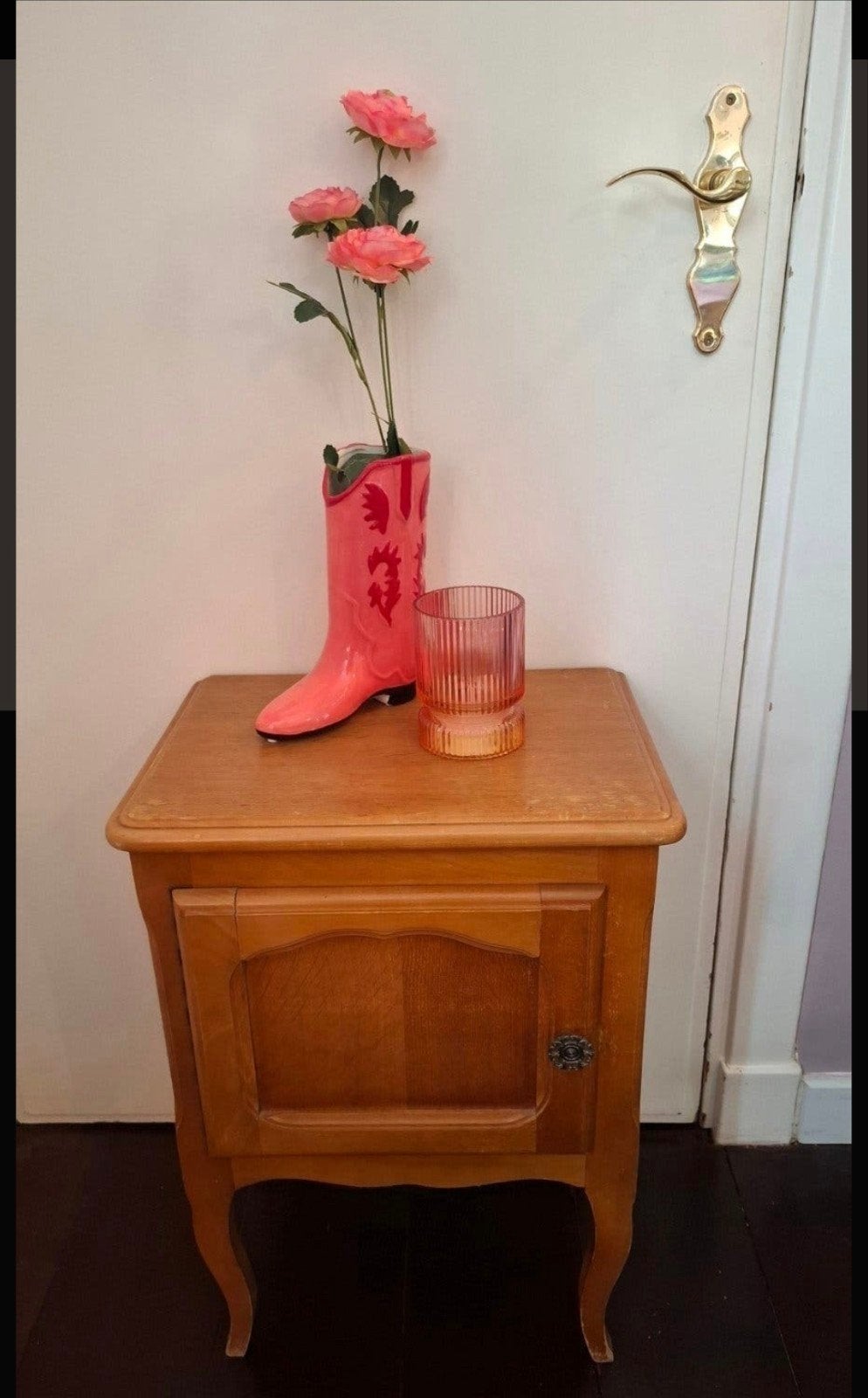 queen ann plantentafeltje tafeltje nachtkastje vintage hout, Ophalen, Minder dan 45 cm