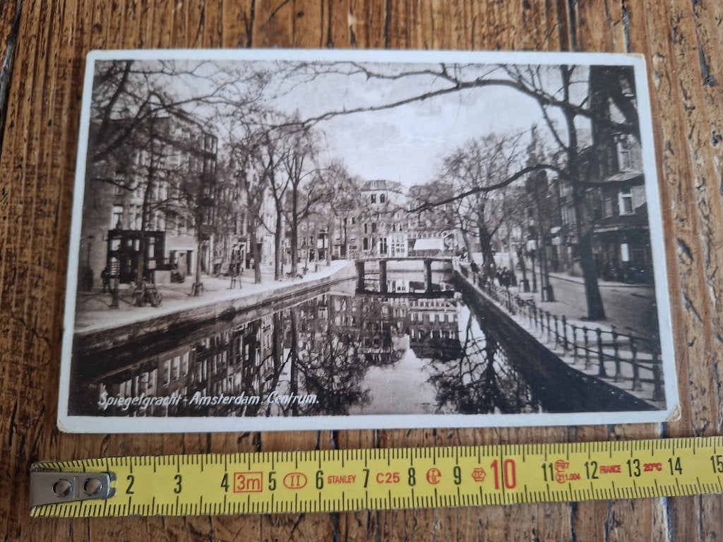 1928 Spiegelgracht gezien naar Prinsengracht Amsterdam, Ophalen of Verzenden, 1920 tot 1940, Ongelopen, Noord-Holland