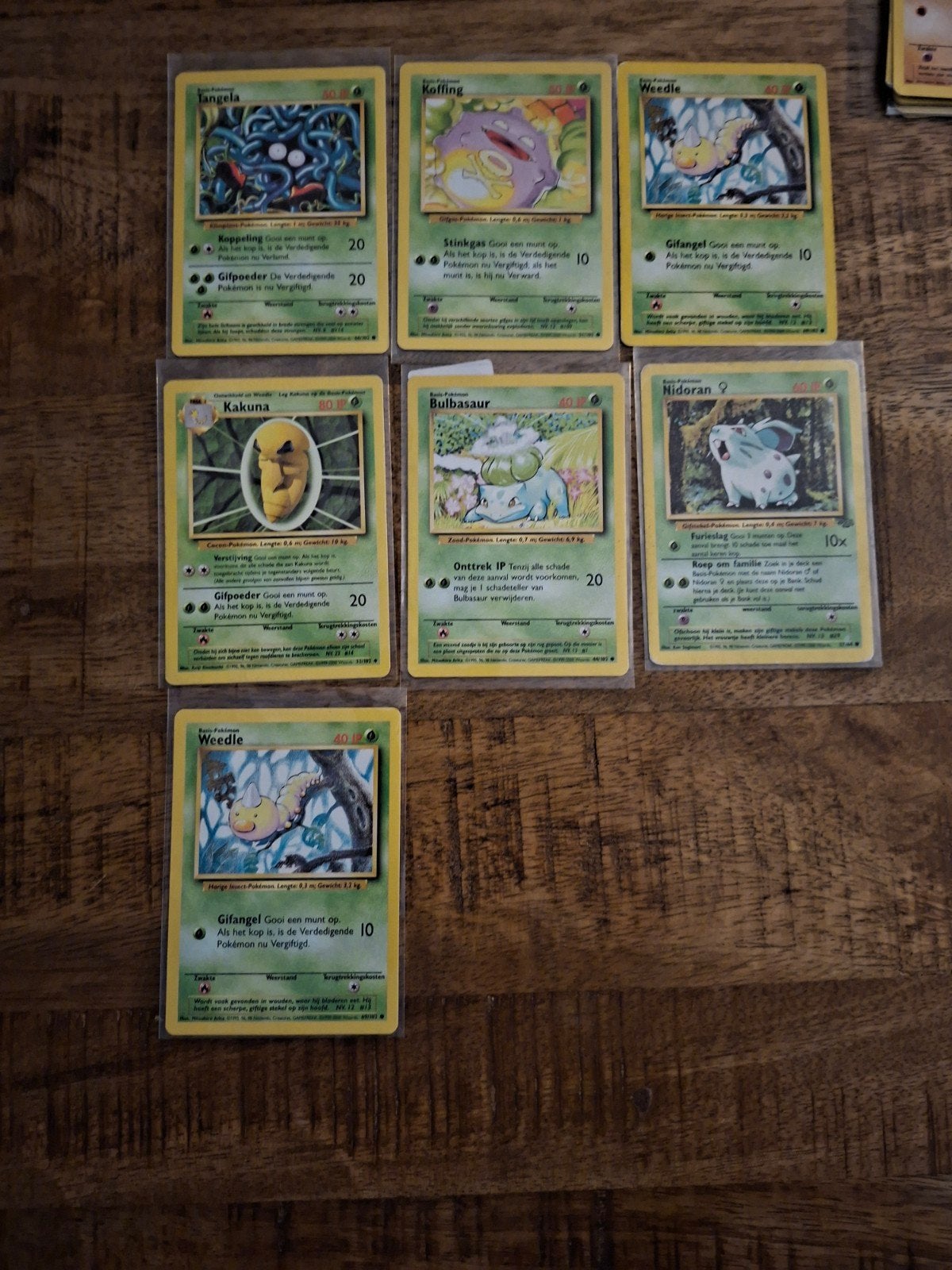 Pokémon kaarten: Weedle, Bulbasaur, Kakuna, Tangela, Koffing, Ophalen of Verzenden