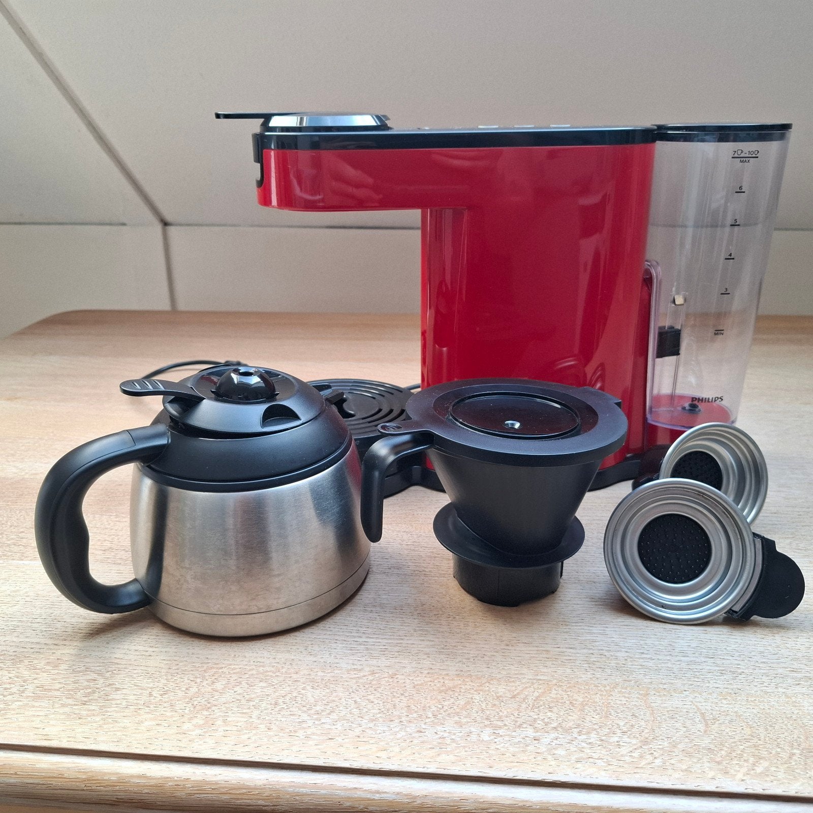 Philips Senseo Switch met thermoskan, Witgoed en Apparatuur, Koffiezetapparaten, Ophalen, Gebruikt, Koffiemachine, 4 tot 10 kopjes