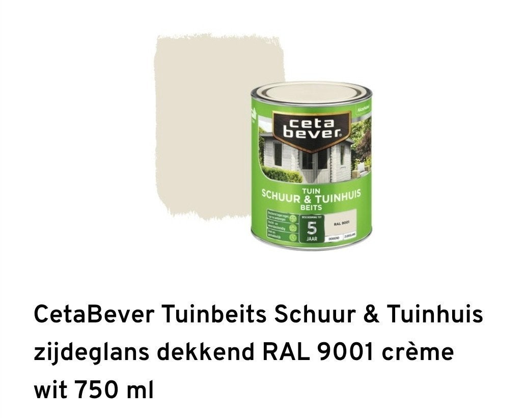 Ceta bever tuinbeits schuur en tuinhuis, Ophalen of Verzenden, Nieuw, Wit, Beits