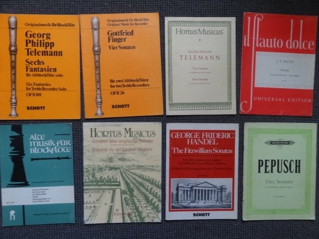 8 stuks bladmuziek voor de alt blokfluit, Telemann, Händel, Muziek en Instrumenten, Bladmuziek, Gebruikt, Verzenden, Klassiek