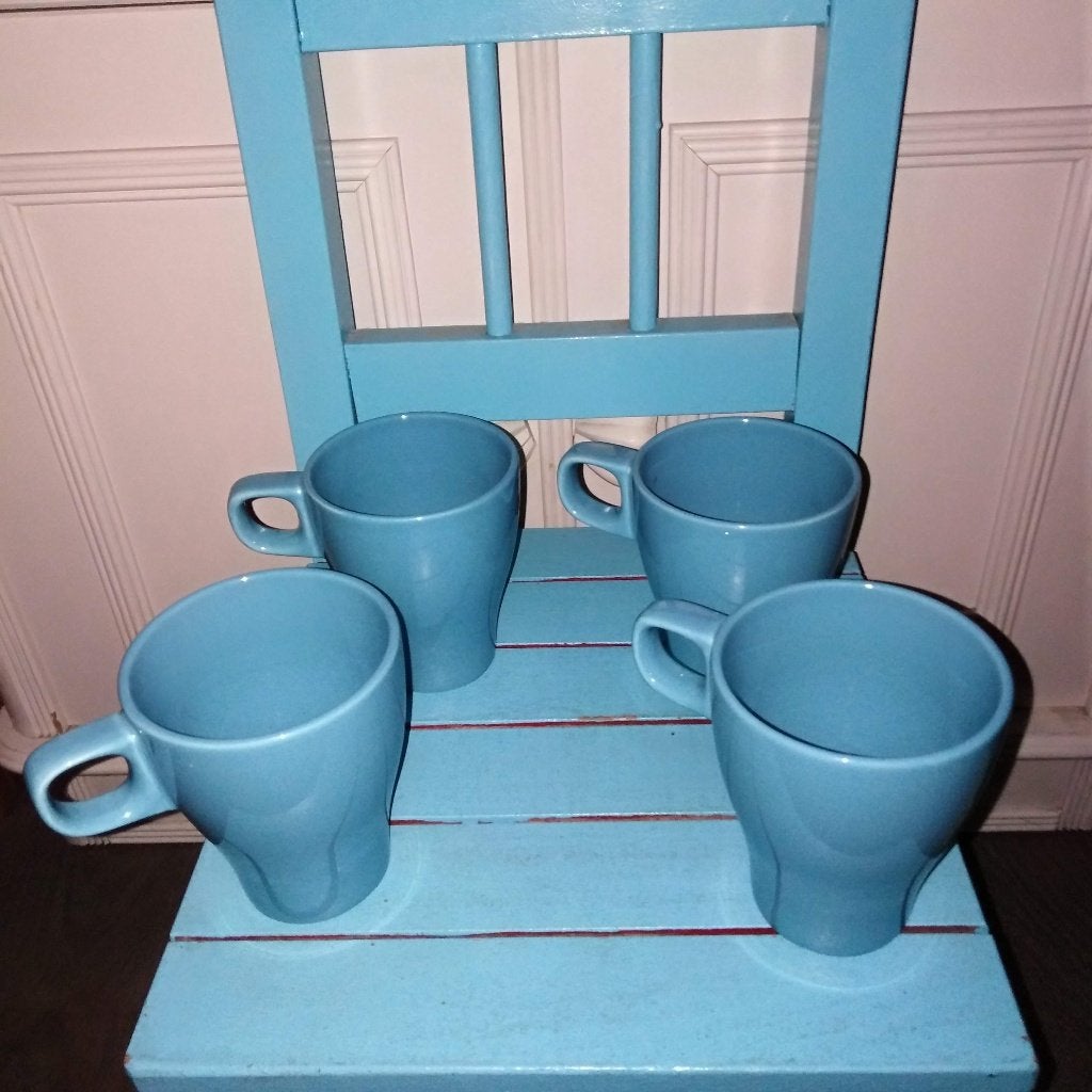 Mokken blauw 4 stuks Ikea, Ophalen, IKEA, Mok, Zo goed als nieuw