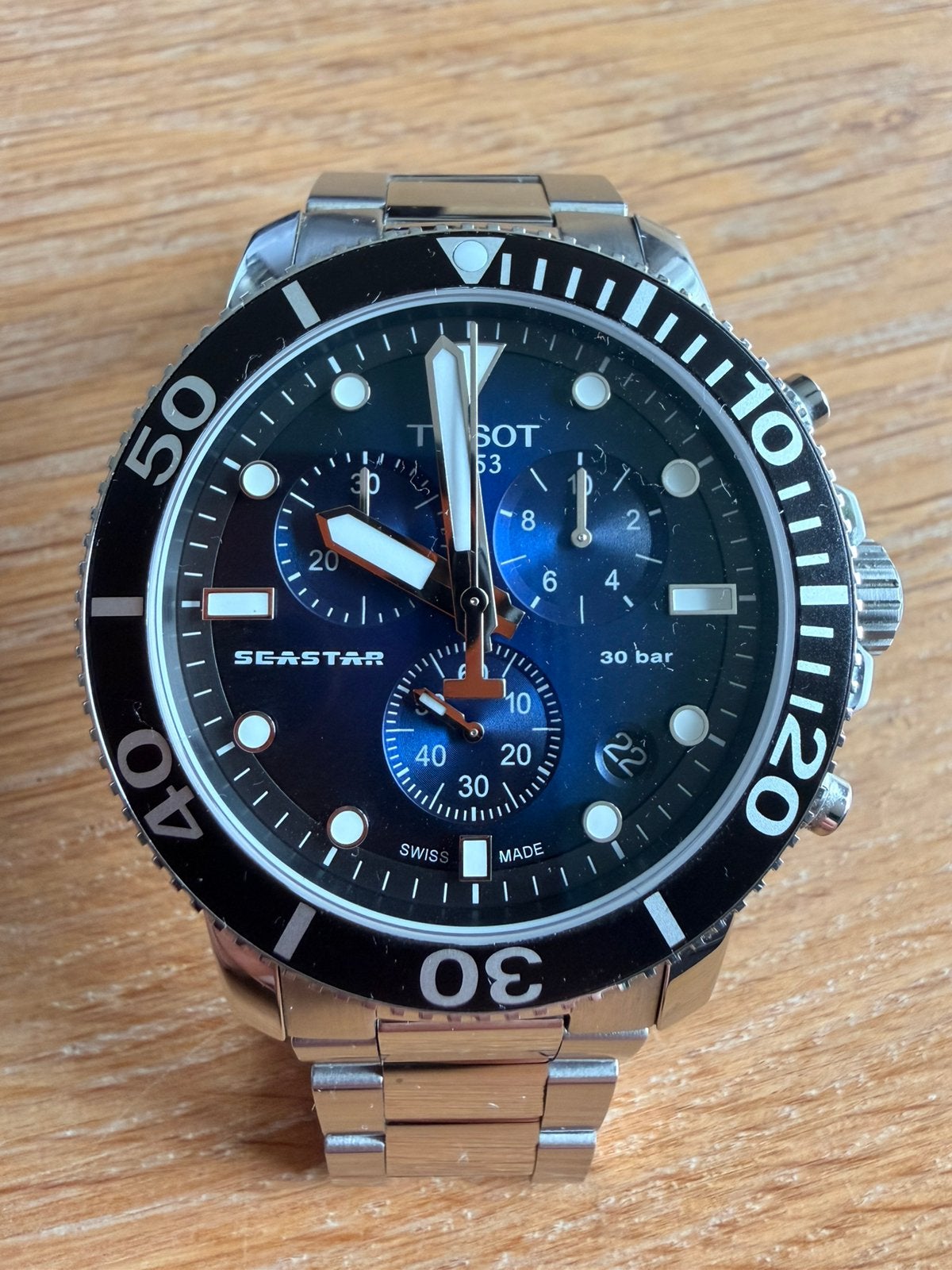 Tissot Seastar 1000 Chronograph, Ophalen of Verzenden, Zo goed als nieuw, Staal, Overige merken