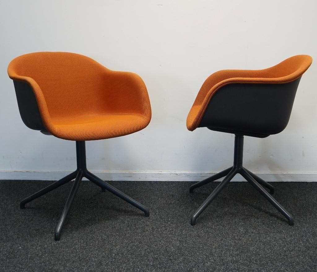 Muuto Fiber Vergaderstoelen | Oranje | Gemêleerd | Draaibaar