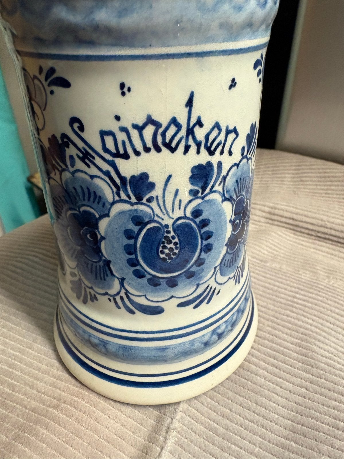 Vintage Heineken Bierpul - Handgeschilderd Delfts Blauw (646, Verzamelen, Ophalen of Verzenden, Gebruikt, Gebruiksvoorwerp
