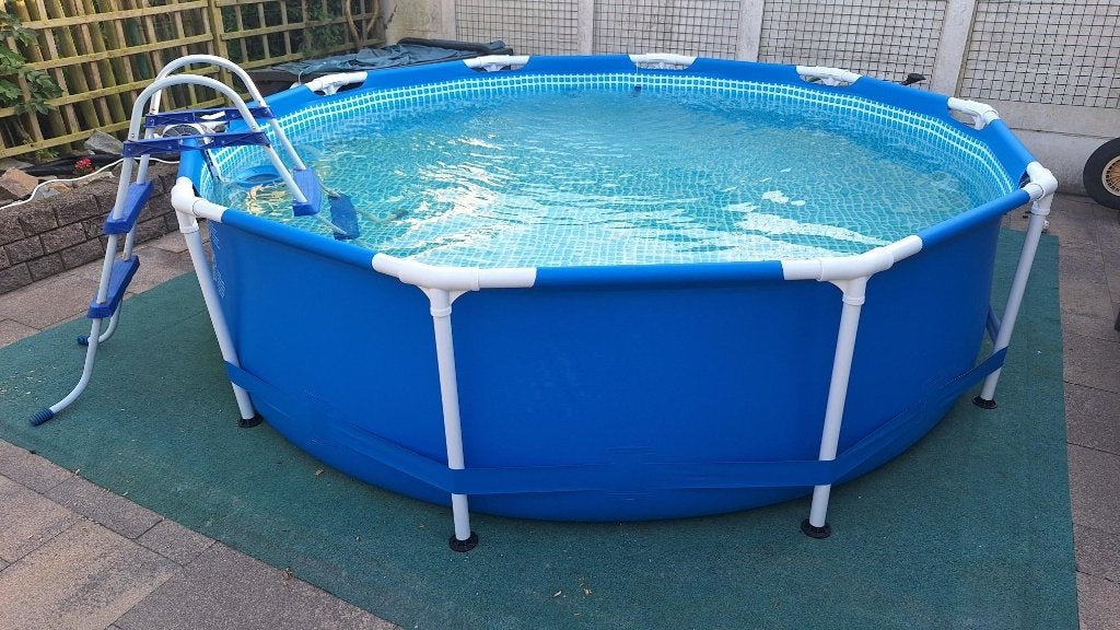 Intex 305 cm Zwembad met zoutwatersysteem  en zandfilerpomp, Ophalen, Gebruikt, 80 tot 120 cm, Rond
