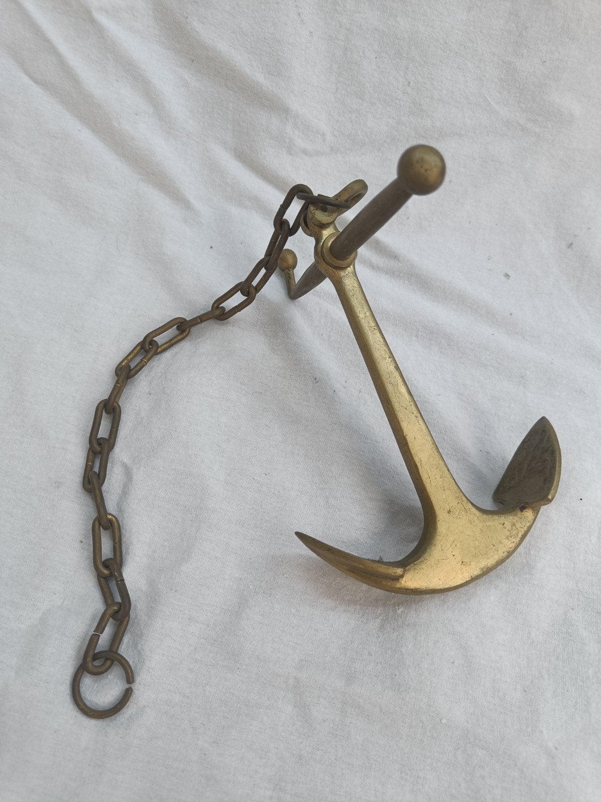 Decoratief messing anker met ketting, Ophalen of Verzenden