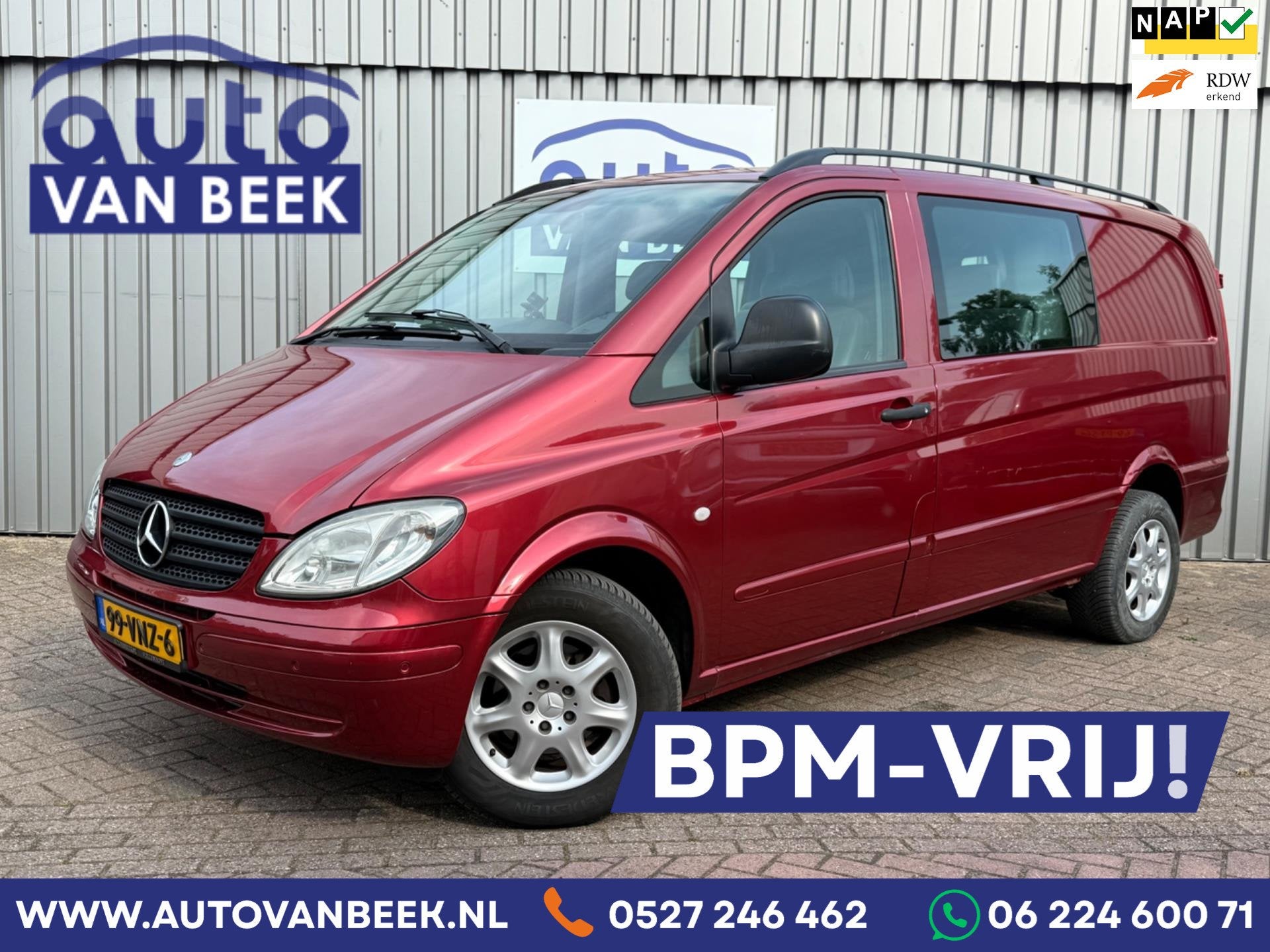 Mercedes-Benz Vito 120 CDI 320 LONG V6|Sensoren|Cruise|5p|Tr, Auto's, Automaat, Achterwielaandrijving, Gebruikt, Zwart