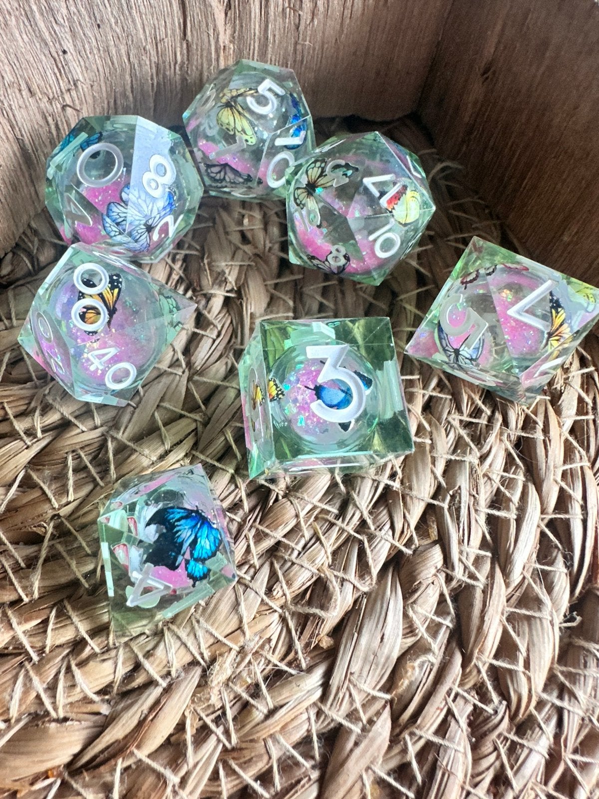 DND dice / vlinders / Dobbelstenen / RPG / Dungeon & Dragons, Ophalen of Verzenden, Nieuw, Overige soorten