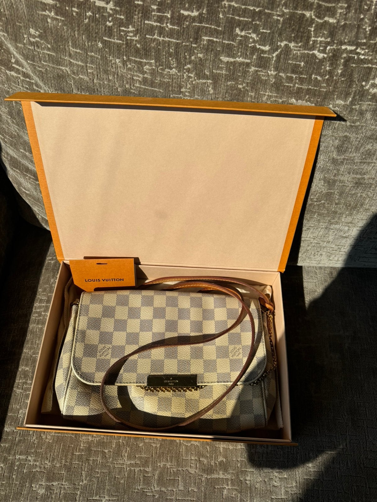 Louis Vuitton Favorite MM Damier Azur – zeldzaam model, Ophalen of Verzenden, Bruin, Handtas